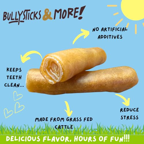 Image of BULLYSTICKS & MORE 6 Inch Beef Collagen Rolls for Dogs (Extra Thick - 4 Count) - Bones for Dogs - Dog Parents Choice - No Hide Beef Cheek Rolls