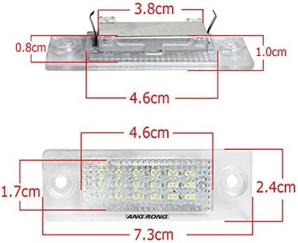 Aiyomi License Number Plate Light LED Rear Number Plate Light For VW T5 Caddy Golf Jetta Pa-ss-at Skoda 6000K Xenon White 2Pcs