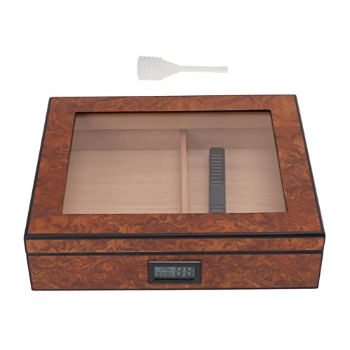 Stockage de cigares humidor portable marron avec hygromètre digital pour débutant