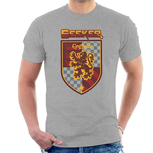 Image of All+Every Harry Potter Quidditch Seeker Team Gryffindor Men's T-Shirt Heather Grey