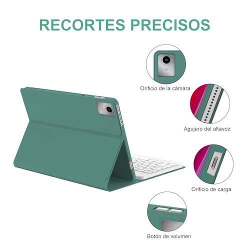 Teclado para Lenovo Tab M11 soluciona escritura lenta con funda Ñ verde 6