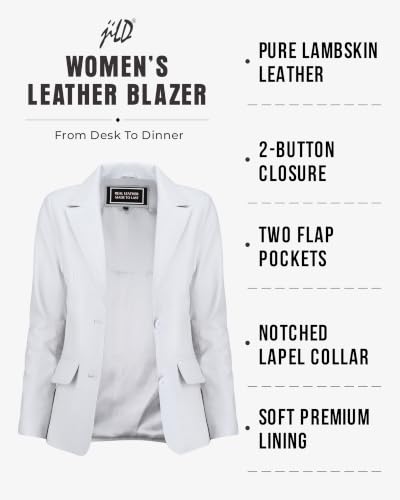 Image of Jild Classic Style Leather Blazer Women - Casual Coat Leather Jacket Women