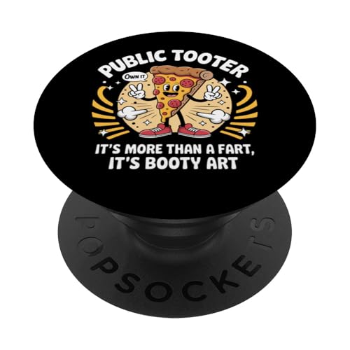 Public Tooter Funny Farting joke pizza its more than a fart PopSockets Adhesive PopGrip