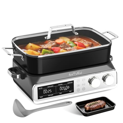 N21NA Pro Slow Cooker 10 Quart, 8-in-1 Programmable PFOA-Free Ceramic