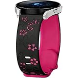 PKQTOP Flower Bracelets de Remplacement pour Redmi Watch 5 Active/5 Lite, 22mm Sport Silicone Bracelet pour Samsung Galaxy Watch 46mm/Watch3 45mm/Gear S3 Classic/S3 Frontier
