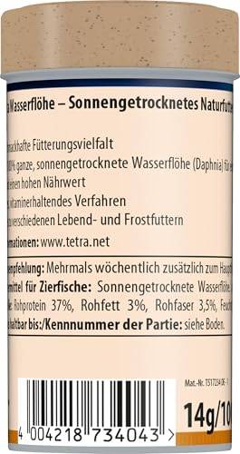 Tetra Delica Daphnia Naturfutter - 100% sonnengetrocknete Wasserflöhe, natürliche Snacks für Zierfische, 100 ml Dose