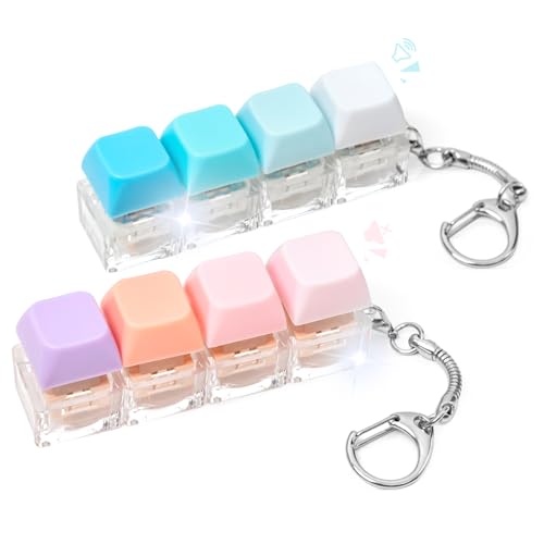 Keyboard Clicker Fidget, 2pcs Keyboard Fidget Toy Silent Clicker Fidget Keychain Clicky Keyboard for Adults Stress Relief Anxiety Sensory Clicker Fidget Toy