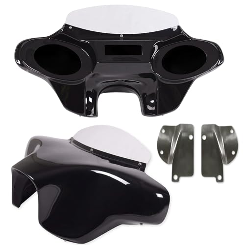 Vector Batwing Fairings Compatible with Kawasaki Vulcan 1600 Nomad and Classic - Fiberglass Motorcycle Fairing with 2X 6"x9" Speaker Cutouts - Kawasaki Vulcan Motorcycle Windshield