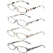 Reading Glasses 4 Fashion Women Eyeglasses With Floral Design Classic Spring Hinge Readers (2.00, 4 Pack Mix Color)
