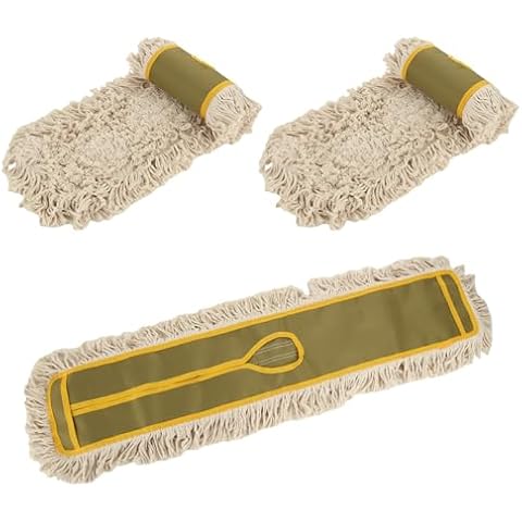 YAYODS 3 Pack Dust Mop Replacement Head, 36'' Dust Mops for Floor Cleaning Replacement Reusable Industrial Cotton Dust Mop Refill for Hardwood Floors, Ceramic, Marble, Tile Cover