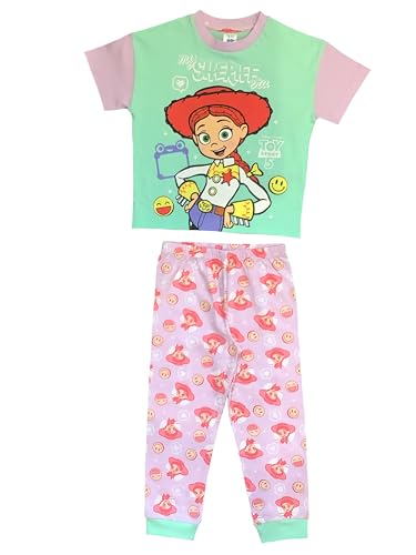 Disney Toy Story Girls Jessie Shortie Pyjamas Set Short Sleeve PJ Set with Trousers Pink & Purple Jessie Print Age 5-6 Years