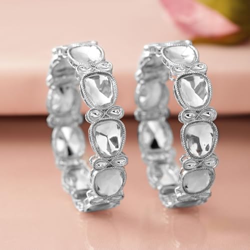 Image of Rubans Bangles Set of 2 Cubic Zirconia Ethnic Stylish Jewellery Gift for Women & Girls
