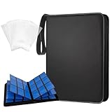 Large 900 Card Binder 9 Pocket Album – Card Binder Pockets for Trading Cards, Photocard, MTG, TCG, Sports Card Storage, Plus Top Loaders for Cards, PU Leather Zipper Cover, 50 Pages & 300 Sleeves