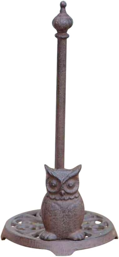 Retro Cast Iron Bird Paper Towel Holder,Decorative Standing Toilet Paper Holder,Antique Brown