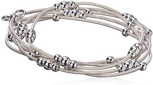 NINE WEST Women's Ignite The Night Silvertone 5 Row Stretch Bracelet