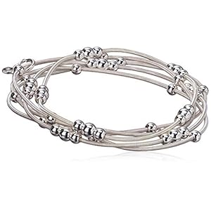 Nine West Women's Ignite The Night Silvertone 5 Row Stretch Bracelet