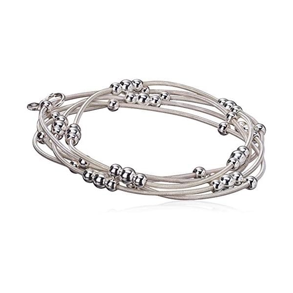 Nine West Women's Ignite The Night Silvertone 5 Row Stretch Bracelet