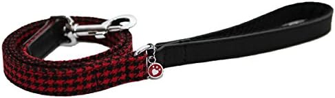RosewoodWag-N-Walk Designer Red/Black Houndstooth Dog Lead, 40-inch Length x 3/4-inch Width