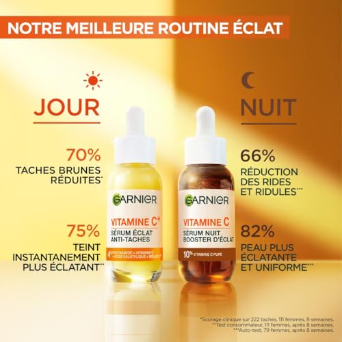 Garnier Skin Active - Coffret Sérum Jour Anti-Taches Brunes + Sérum Nuit Booster d’Éclat - Soins Visage Enrichis en Vitamine C - Vegan & Cruelty Free - Tous Types de Peaux - 2 x 30 ml – Image 6