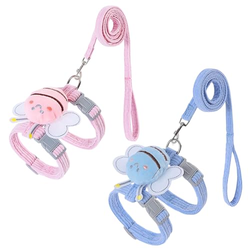 MLPKOI Arnés para Gatos con Correa, Ajustable, Ligero y Suave, Ajustable Antiescape Seguridad Arnés, Arné Gato Ajustable de Malla Transpirable, Adecuado para Perros pequeños, Conejos y Gatos