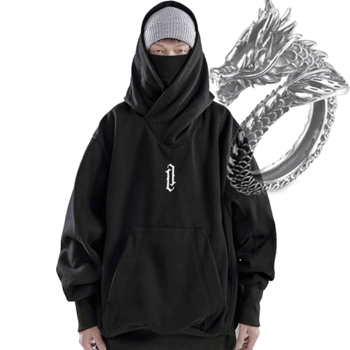 Ninja Double Neckline Cotton Pullover,Windproof and Warm Japanese