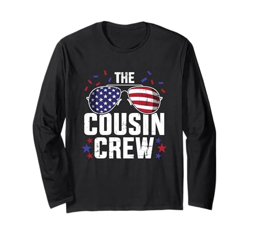 The cousin crew with US american flag for 4th of July Long Sleeve T-Shirt