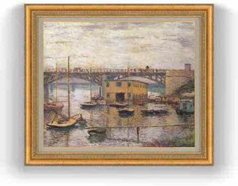 クロード・モネ アルジャントゥイユの橋、曇り日 F12 油絵直筆仕上げ