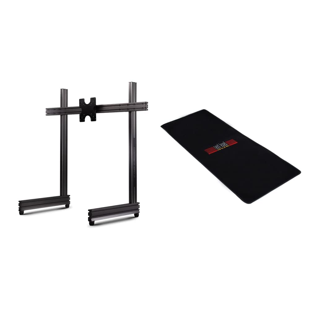 Next Level Racing Elite Freestanding Single Monitor Stand Carbon Grey (NLR-E005) & Floor Mat (NLR-A005)