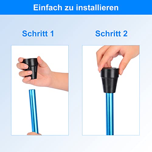 supregear Krücken Gummi, 2 Stück 19 mm Gehstock Gummipuffer, Strapazierfähig, Extra Breite Basis, Ersatzstockspitze für Gehstock, Krücken, Schwarz