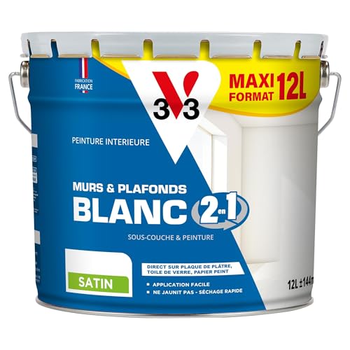 V33 Peinture Mur et Plafond Satinée 12L