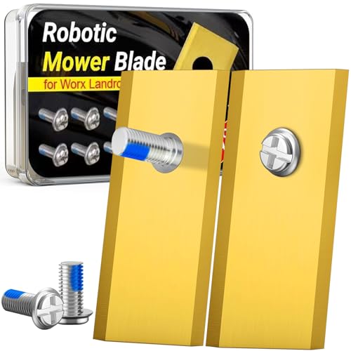 VIBINHO 36 Piezas Cuchillas para Cortacésped, con 36 Antiaflojamiento Tornillos, Cuchillas para Cortabordes de Acero Inoxidable Compatible con Worx, LandXcape, Zoef, Scheppach y Einhell