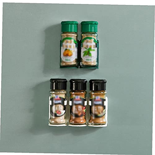 Voedsellade Wall Mount Spice Rack Opknoping Kruidenfles Carrier Gripper Spice Holder Green 10st - Image 4