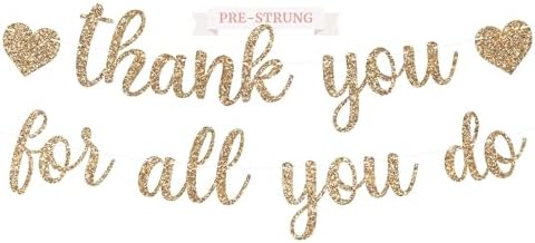 Firefairy Thank You Doctors Banner – Pre-strung Glitter Decor For Doctor's Day & Appreciation Events - View #2