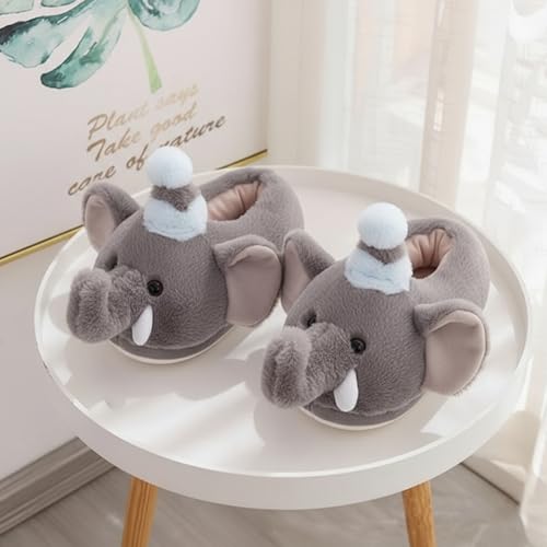 Image of ARELUX Animal Slippers Cotton Adult Unisex, Cute Novelty Raccoon Fox Red Panda Plush House Shoes with Non-Slip Sole, Warm Fuzzy Lining for Indoor Outdoor Cosplay Party Gift