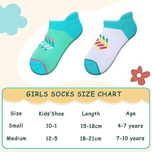 Comfoex 12 Pairs Girls Socks For Kids 6-8 4-6 8-10 Years Old Ankle Athletic Socks Short Cotton Socks With Cushioned Sole2