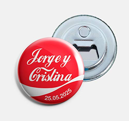 setecientosgramos Chapas Abrebotellas con imán Personalizadas para Bodas | Refresh-Coke (25)