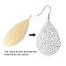 CARPDIM Teardrop Earrings for Women, 14K Silver Plated Dangle Earrings Handmade Filigree Teardrop Dangling Earrings Hypoallergenic 925 Sterling Silver Hooks Exquisite Leaf Earrings for women Girls