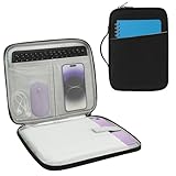 Tablet Sleeve Case with Handle,Fleece Lined Shock Absorption Travel Bag, Waterproof Oxford Cloth Leather & Accessory Pocket (11 in)