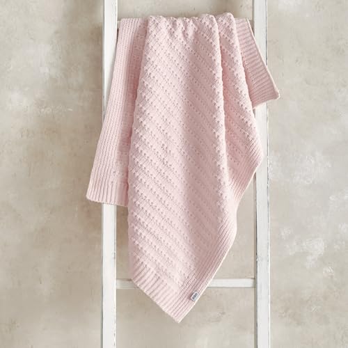 Mamas & Papas Nursery Small Chenille Blanket - Pink Stripe, 90x70cm - Image 4