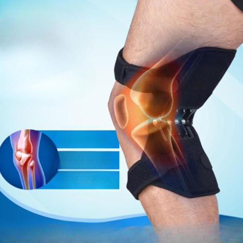 Image of Knee Brace with Spring Support Knee Stabilizer Pads for Sports Squat Jogging 1 Pair | Adjustable Fit, Carbon Steel Springs, For Seniors & Athletes, Stabilises Without Rolling, Cloth & Steel Material