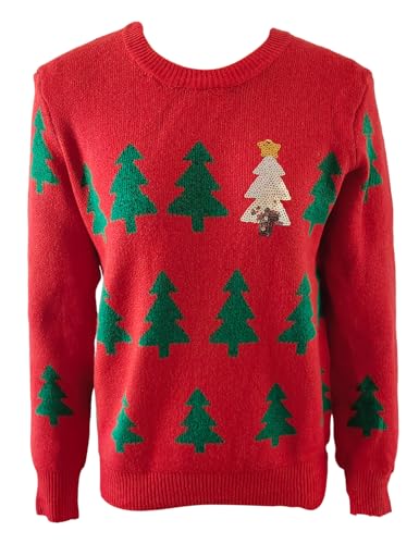 Image of Yimoon Ugly Christmas Sweater for Women Funny Xmas Long Sleeve Knit Pullover Top Cute Santa Tree Reindeer Sweater