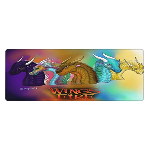 TUTUYAO Alfombrilla de ratón con protector Wi_Ngs O-F Fi_Re de 11.8 x 31.5 pulgadas, bonita decoración de escritorio, alfombrilla de laptop, alfombrilla de escritorio para computadora, laptop, juegos,