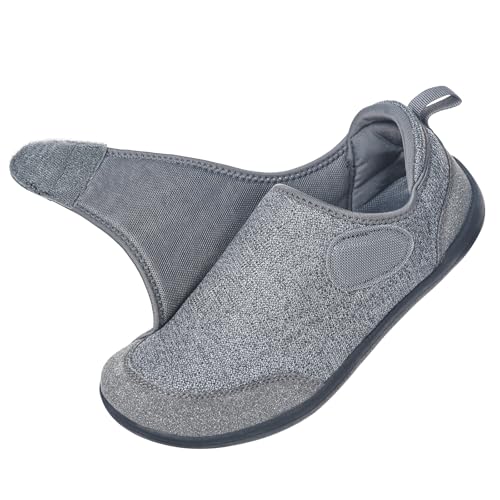 Image of Sisttke Diabetic Shoes for Men Extra Wide Width Adjustable Swollen Feet Orthopedic Shoes Arch Support Barefoot Diabetic Slippers for Edema Elderly Arthritis Indoor Outdoor