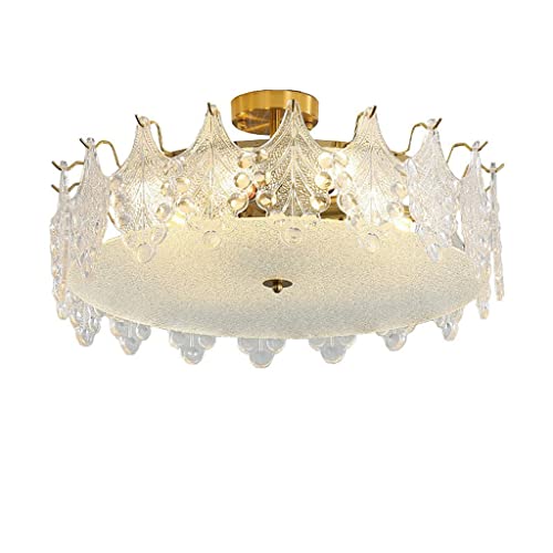 JYDQM LED Ceiling Light Glass Crystal Light Fixture for Dining Room Living Room Bedroom French Home Decor Indoor Lighting (Color : D, Size : D60CN) JYDQM LED Ceiling Light Glass Crystal Light Fixture for Dining Room Living Room Bedroom French Home Decor Indoor Lighting (Color : D, Size : D60CN)