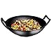 BlackBruntmor 14 inch Traditional Cast Iron Wok with Large Loop handle, Suitable for Stovetop, iron bowl for cooking, Non-stick Deep fry pan, Compatible for oven and Stovetop,Black