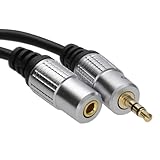 Pro Audio Metal 3.5mm Jack Stereo Headphone Extension Cable Gold 1m (~3 feet)