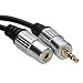 Kenable Pro Audio Metal 3.5mm Jack Stereo Headphone Extension Cable Gold 1m (~3 feet)