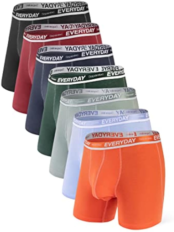 Separatec Men's Underwear Cotton Boxer Briefs Breathable and Soft with Dual Pouch Design 7 Pack