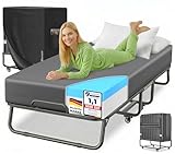 KESSER® Klappbett 200x90cm Gästebett inkl. Matratze aus Memory-Schaum & Rollen...