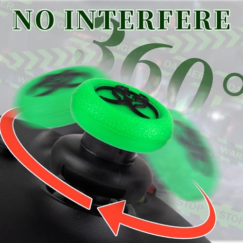Image of FPS Thumbstick Extender & 3D Texture Rubber Silicone Grip Cover 2 Sets for Xbox Series X /S & Xbox One Controller(BioH Green)